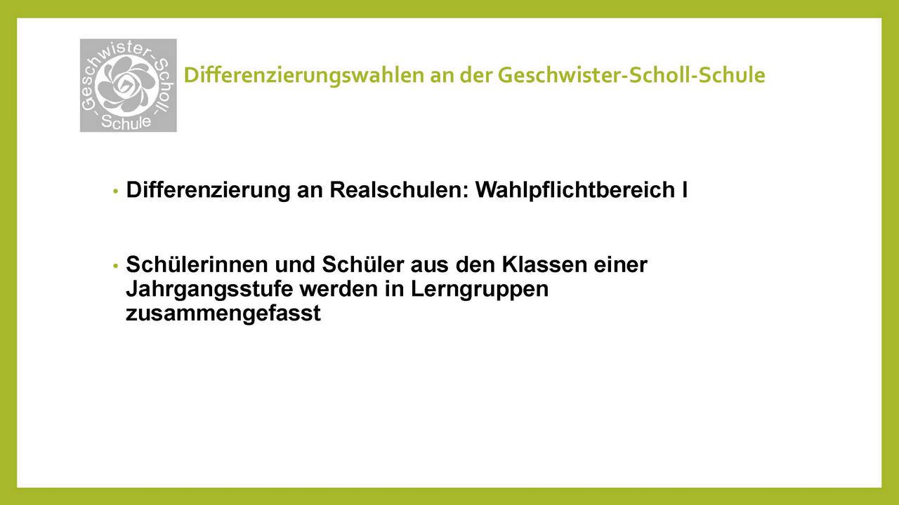 Wahlpflichtfächer an der GSS Emsdetten - allgemeine Informationen Bild 2