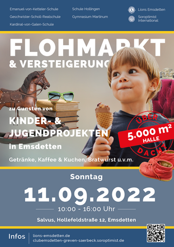 Lions Plakat - Ankündigung Flohmarkt 11.09.2022 in Emsdetten