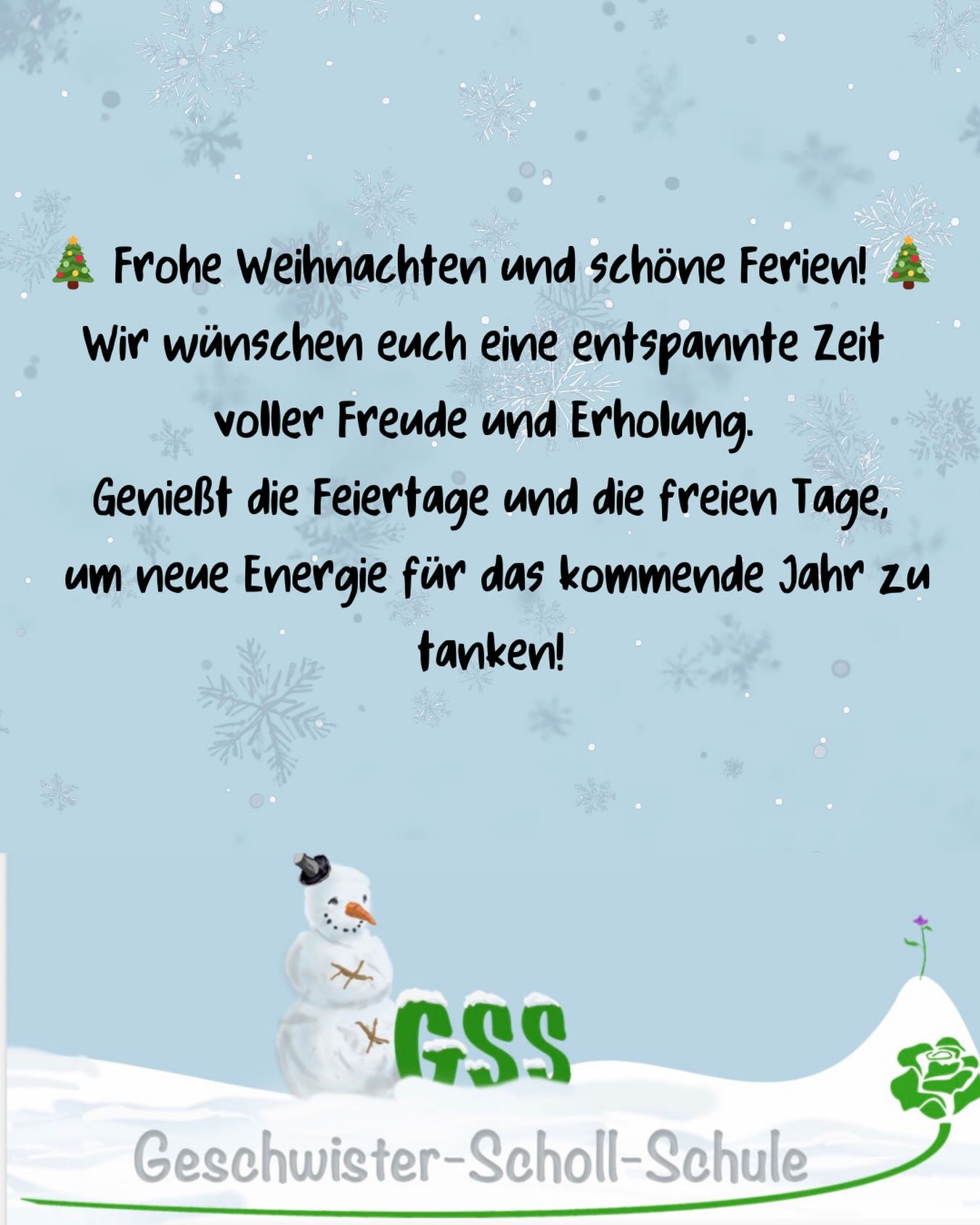 Teaserbild frohe Weihnachten und ein schöne Ferien!